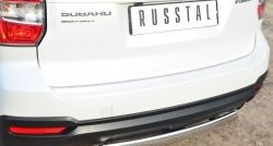 11 599 р. Защита заднего бампера (Ø75x42 мм, нержавейка) Russtal Subaru Forester SJ дорестайлинг (2012-2016)  с доставкой в г. Пермь. Увеличить фотографию 2