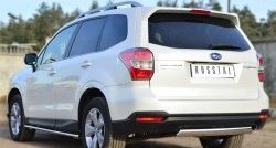 11 599 р. Защита заднего бампера (Ø75x42 мм, нержавейка) Russtal Subaru Forester SJ дорестайлинг (2012-2016)  с доставкой в г. Пермь. Увеличить фотографию 4