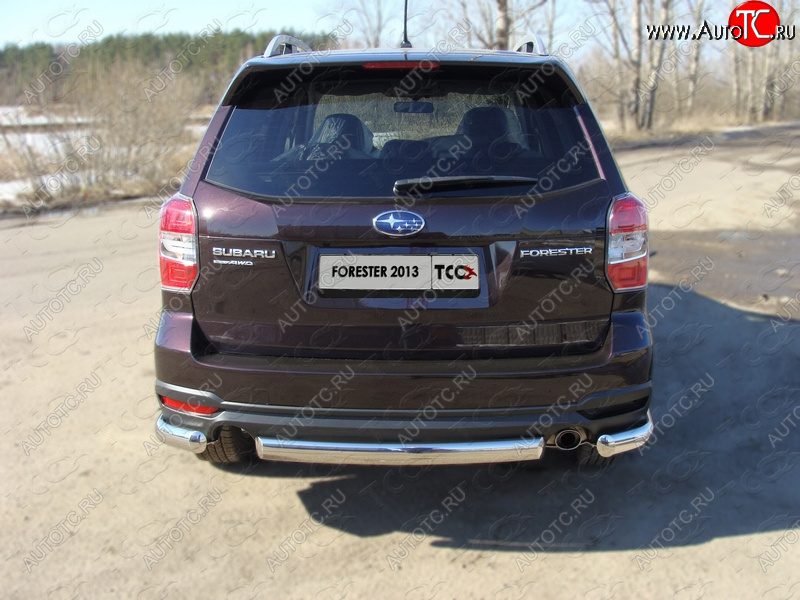 18 999 р. Защита заднего бампера (овальная) ТСС 75х42 мм Subaru Forester SJ дорестайлинг (2012-2016)  с доставкой в г. Пермь