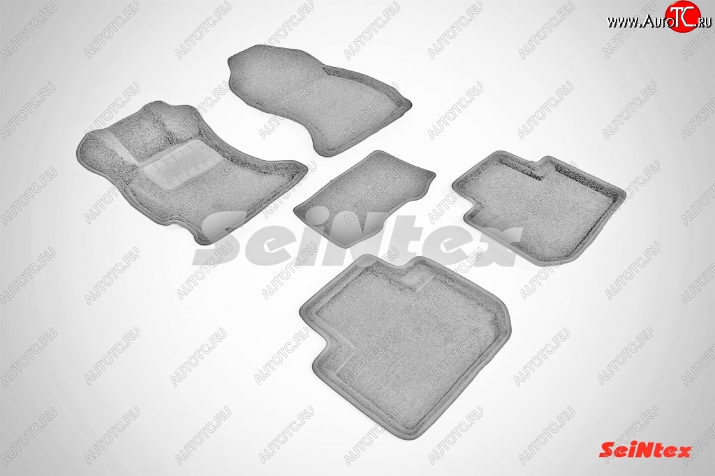 7 649 р. Износостойкие коврики в салон SeiNtex Premium 3D 4 шт. (ворсовые, серые) Subaru Forester SJ дорестайлинг (2012-2016)  с доставкой в г. Пермь