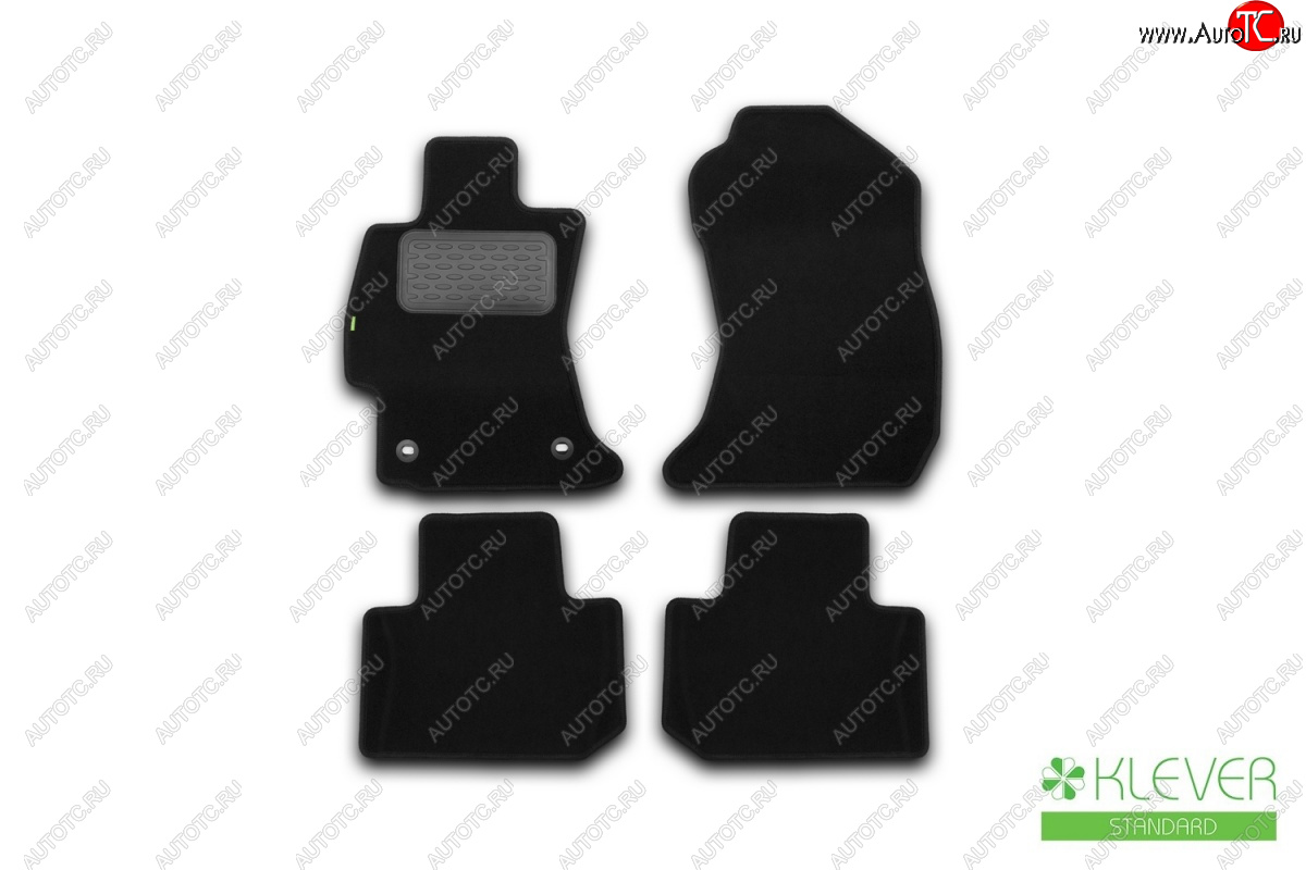 299 р. Текстильные коврики салона Klever Standart Subaru Forester SJ дорестайлинг (2012-2016) (Черные)  с доставкой в г. Пермь