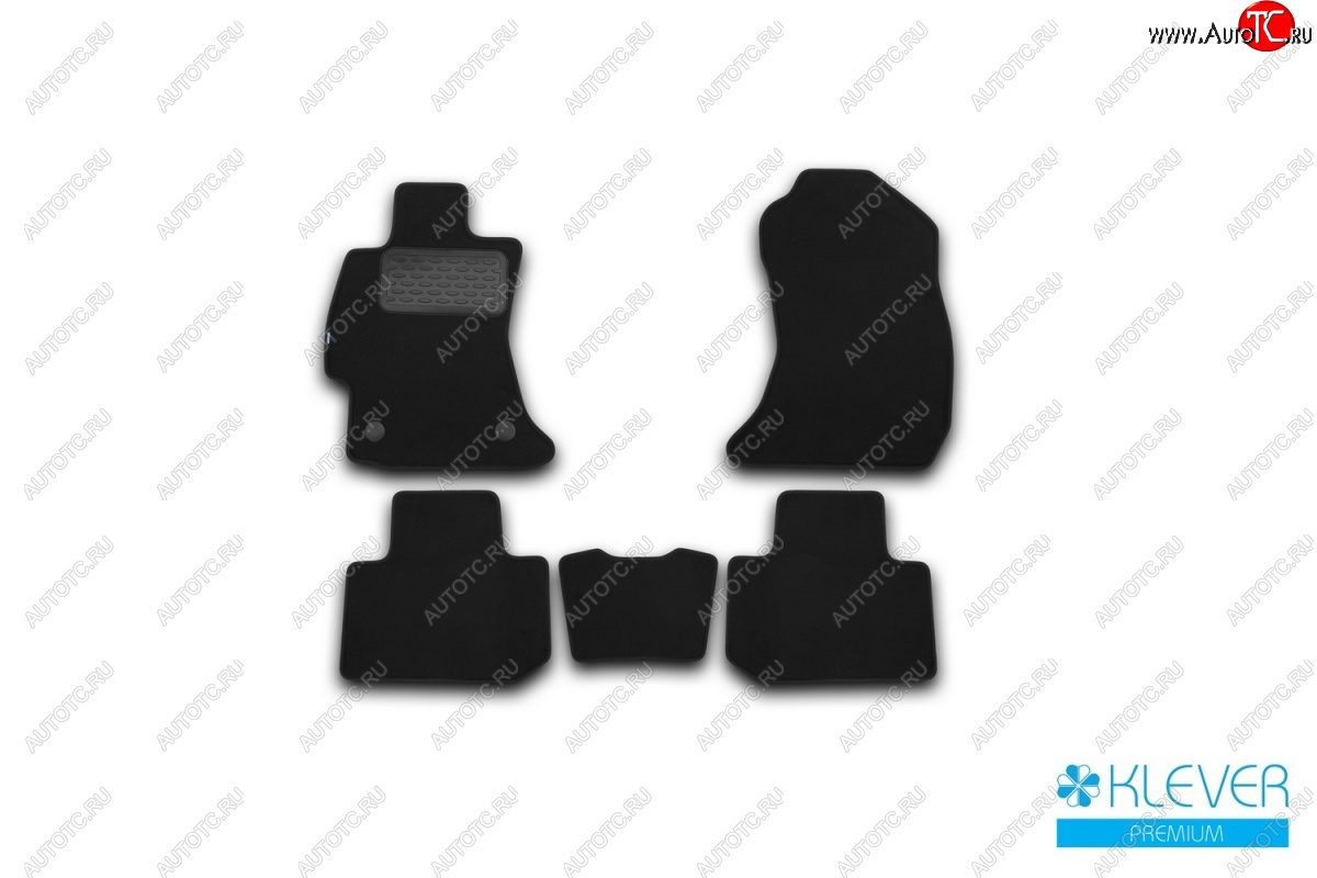3 399 р. Текстильные коврики салона Klever Premium Subaru Forester SJ дорестайлинг (2012-2016) (Черные)  с доставкой в г. Пермь