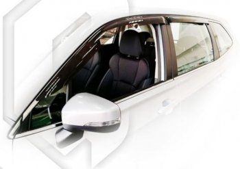 2 349 р. Дефлектора окон CA-Plastic Subaru Forester SK/S14 дорестайлинг (2018-2021) (серия Classic полупрозрачный, Без хром.молдинга)  с доставкой в г. Пермь. Увеличить фотографию 2