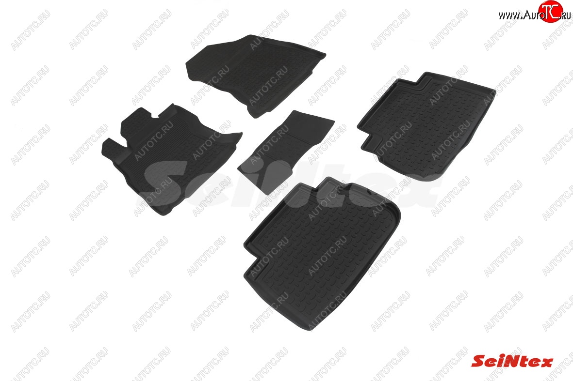 3 199 р. Резиновые коврики в салон с высоким бортом SeiNtex Subaru Forester SK/S14 дорестайлинг (2018-2021)  с доставкой в г. Пермь