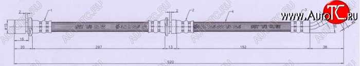 639 р. Тормозной шланг SAT (передний, правый) Subaru Impreza GC седан (1992-2000)  с доставкой в г. Пермь