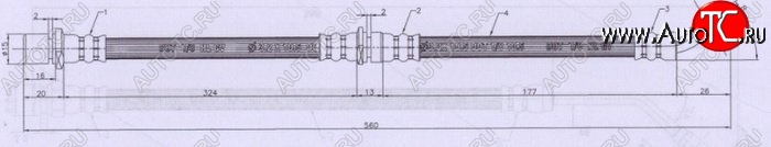 819 р. Тормозной шланг SAT (задний, правый) Subaru Impreza GC седан (1992-2000)  с доставкой в г. Пермь