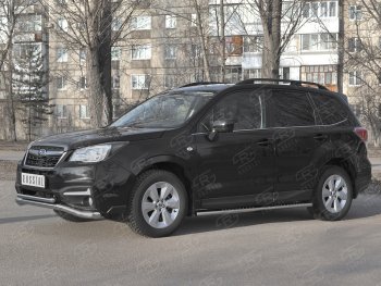 25 399 р. Защита переднего бампера (2 трубы Ø63 и 42 мм, нержавейка) SLITKOFF Subaru Forester SJ рестайлинг (2016-2019)  с доставкой в г. Пермь. Увеличить фотографию 4