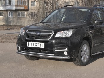 24 599 р. Защита переднего бампера SLITKOFF d63 секции-d42 дуга Subaru Forester SJ рестайлинг (2016-2019)  с доставкой в г. Пермь. Увеличить фотографию 2