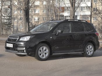 24 599 р. Защита переднего бампера SLITKOFF d63 секции-d42 дуга Subaru Forester SJ рестайлинг (2016-2019)  с доставкой в г. Пермь. Увеличить фотографию 3