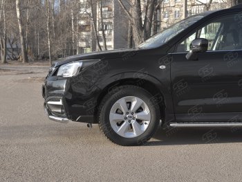 18 549 р. Защита переднего бампера (2 трубы Ø63 и 75х42 мм, нержавейка) Russtal Subaru Forester SJ рестайлинг (2016-2019)  с доставкой в г. Пермь. Увеличить фотографию 3