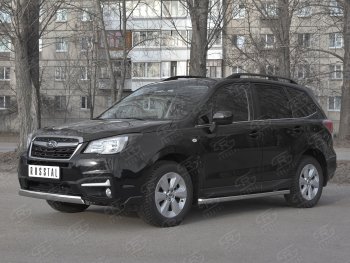 11 599 р. Защита переднего бампера (Ø75x42 мм, нержавейка) Russtal Subaru Forester SJ рестайлинг (2016-2019)  с доставкой в г. Пермь. Увеличить фотографию 4
