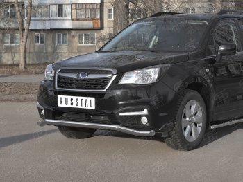 18 849 р. Защита переднего бампера SLITKOFF d63 волна Subaru Forester SJ рестайлинг (2016-2019)  с доставкой в г. Пермь. Увеличить фотографию 2