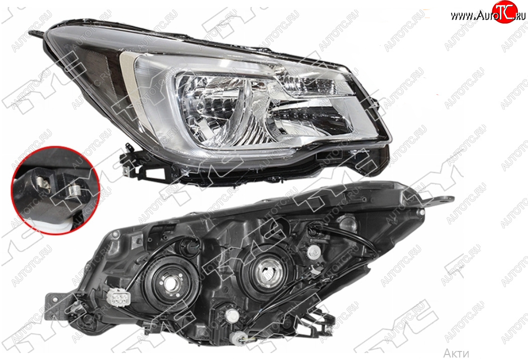 14 949 р. Правая фара (галоген, с электрокорректором, Евросвет) TYC Subaru Forester SJ рестайлинг (2016-2019)  с доставкой в г. Пермь