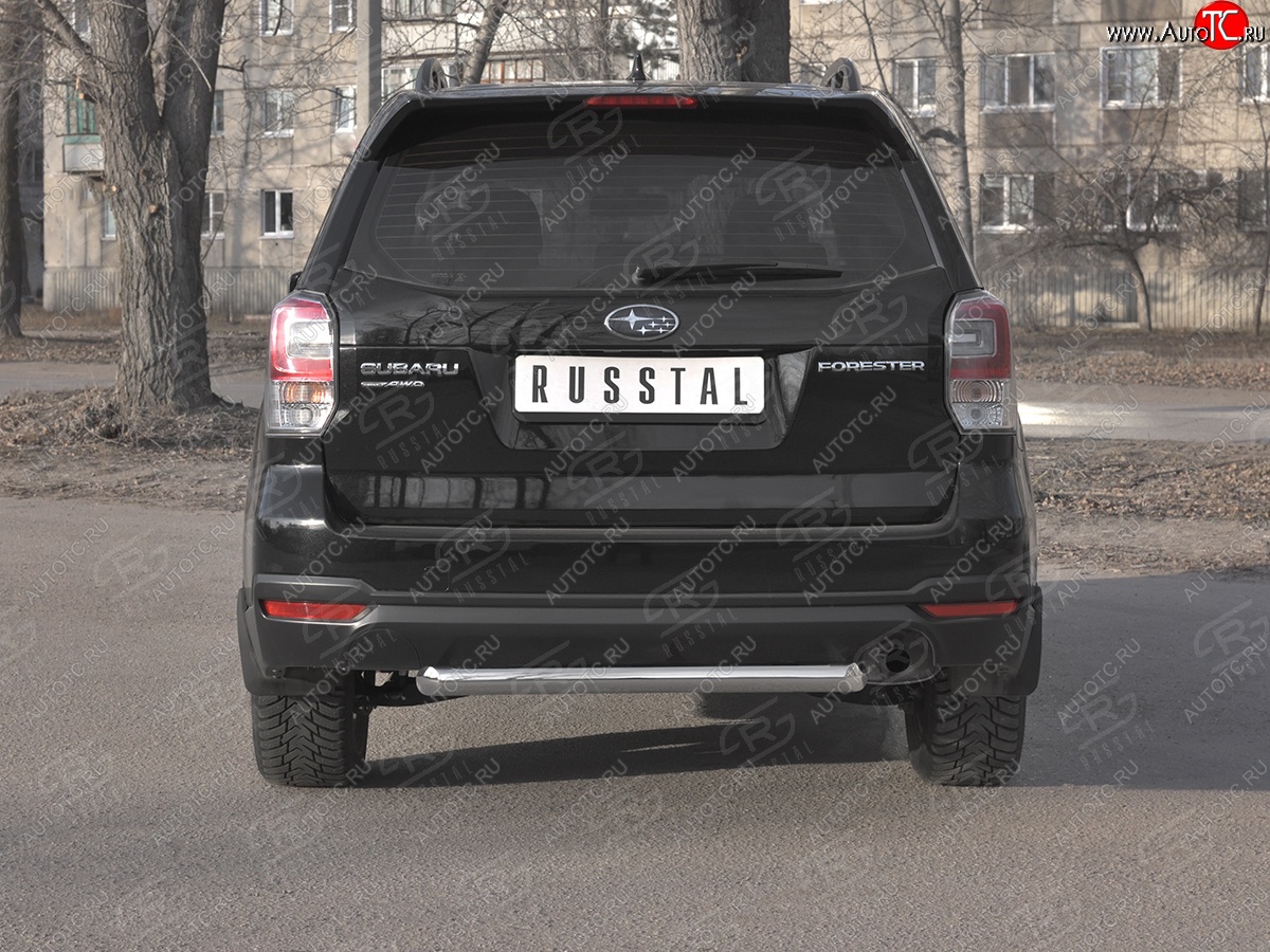 17 349 р. Защита заднего бампера (Ø63, нержавейка) SLITKOFF  Subaru Forester  SJ (2016-2019) рестайлинг  с доставкой в г. Пермь