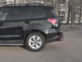 18 999 р. Защита заднего бампера (2 трубы Ø63 и 42 мм, нержавейка) SLITKOFF Subaru Forester SJ рестайлинг (2016-2019)  с доставкой в г. Пермь. Увеличить фотографию 4