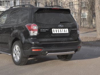 11 599 р. Защита заднего бампера (Ø75х42 мм, нержавейка) Russtal Subaru Forester SJ рестайлинг (2016-2019)  с доставкой в г. Пермь. Увеличить фотографию 2