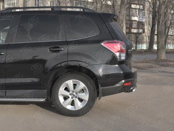 11 599 р. Защита заднего бампера (Ø75х42 мм, нержавейка) Russtal Subaru Forester SJ рестайлинг (2016-2019)  с доставкой в г. Пермь. Увеличить фотографию 3