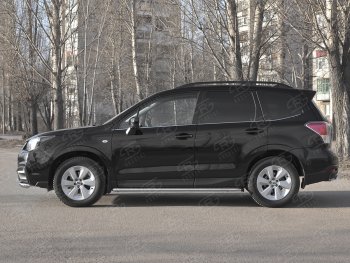 24 649 р. Пороги SLITKOFF d42 с листом  Subaru Forester  SJ (2016-2019) рестайлинг (лист алюминий, труба нержавейка)  с доставкой в г. Пермь. Увеличить фотографию 3