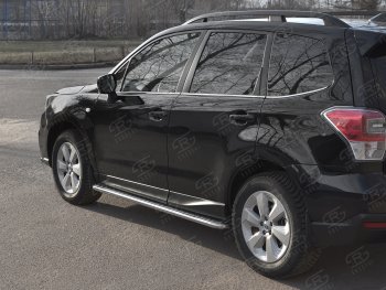 Пороги SLITKOFF d42 с листом Subaru Forester SJ рестайлинг (2016-2019)
