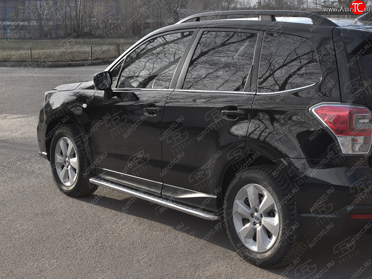22 999 р. Пороги SLITKOFF d42 с листом  Subaru Forester  SJ (2016-2019) рестайлинг (лист алюминий, труба сталь)  с доставкой в г. Пермь