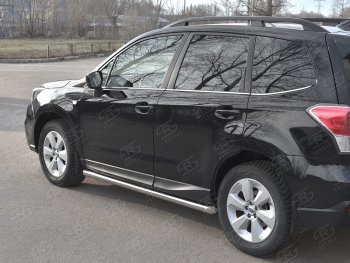 19 549 р. Защита порогов на SLITKOFF труба d63  Subaru Forester  SJ (2016-2019) рестайлинг (защита порогов со скосами на торцах)  с доставкой в г. Пермь. Увеличить фотографию 2