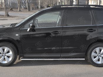 19 399 р. Защита порогов на Russtal труба 120х60 овал с проступью Subaru Forester SJ рестайлинг (2016-2019)  с доставкой в г. Пермь. Увеличить фотографию 2
