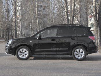 19 399 р. Защита порогов на Russtal труба 120х60 овал с проступью Subaru Forester SJ рестайлинг (2016-2019)  с доставкой в г. Пермь. Увеличить фотографию 3