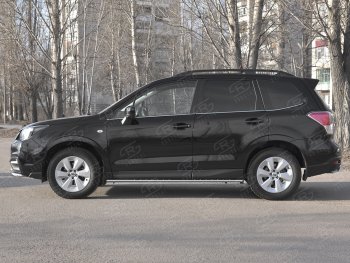 16 649 р. Защита порогов на Russtal труба 75х42 овал с проступью Subaru Forester SJ рестайлинг (2016-2019)  с доставкой в г. Пермь. Увеличить фотографию 3
