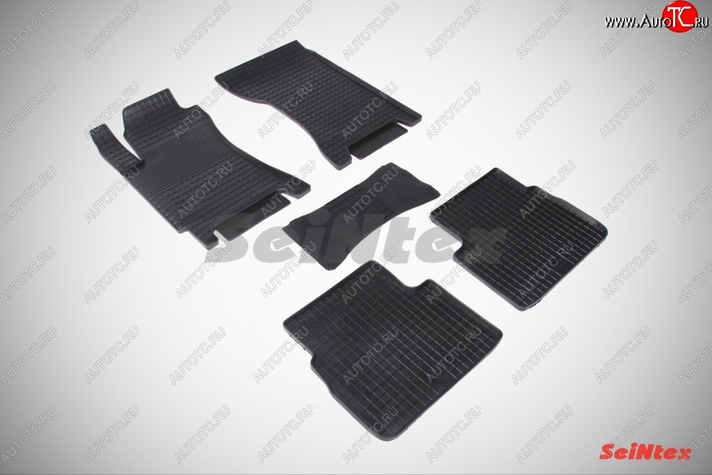 3 269 р. Износостойкие коврики в салон с рисунком Сетка SeiNtex Premium 4 шт. (резина) Subaru Forester SG дорестайлинг (2002-2005)  с доставкой в г. Пермь