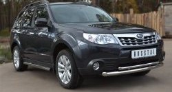18 399 р. Защита переднего бампера (2 трубыØ63 и 42 мм, нержавейка) SLITKOFF  Subaru Forester  SH (2008-2013)  с доставкой в г. Пермь. Увеличить фотографию 2