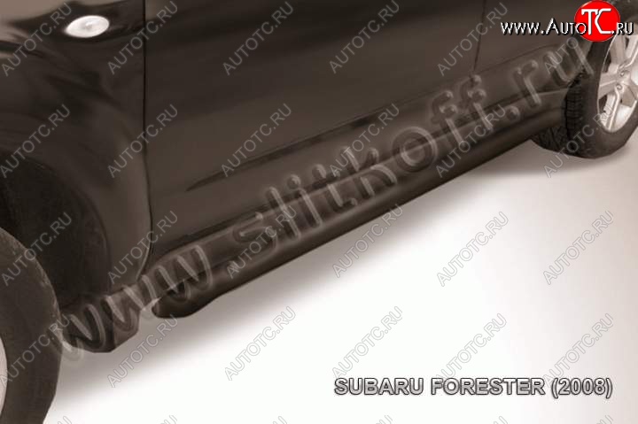 9 899 р. Защита порогов Slitkoff  Subaru Forester  SH (2008-2013) (Цвет: серебристый)  с доставкой в г. Пермь