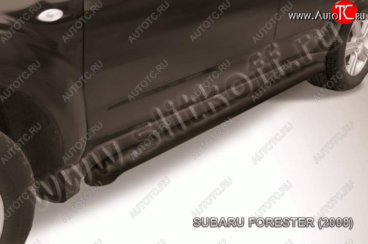 10 599 р. Защита порогов Slitkoff Subaru Forester SH (2008-2013) (Цвет: серебристый)  с доставкой в г. Пермь
