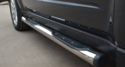 83 999 р. Защита порогов с пластиковыми вставками для ног из круглой трубы диаметром 76 мм Russtal Subaru Forester SH (2008-2013) (Защита порогов с со скосами на торцах (вариант 1))  с доставкой в г. Пермь. Увеличить фотографию 7