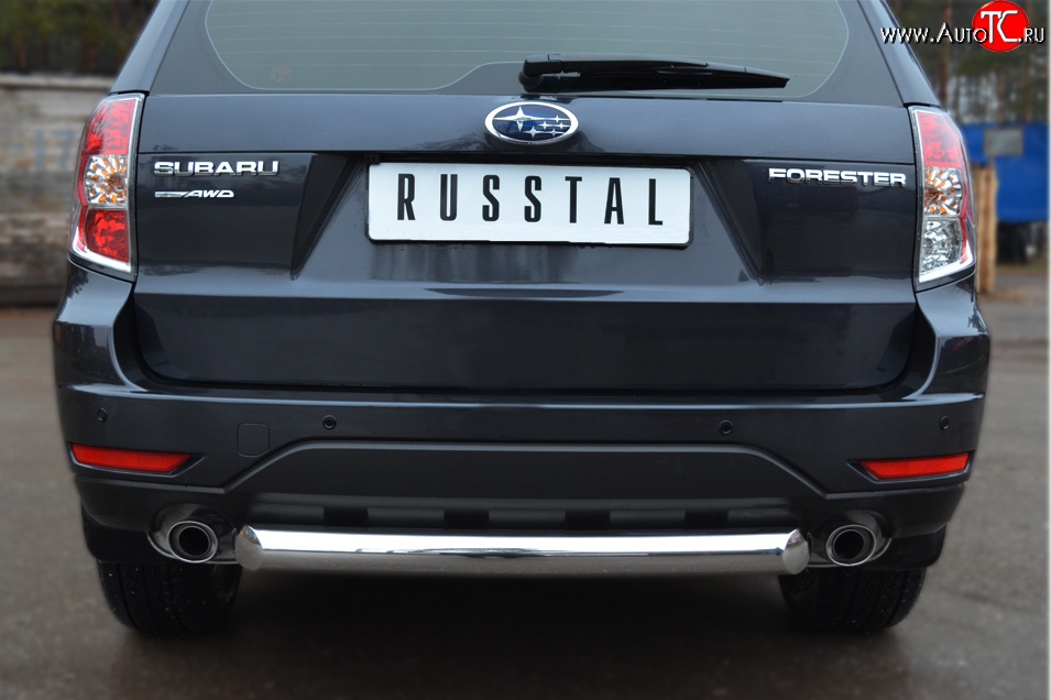15 999 р. Одинарная защита заднего бампера из трубы диаметром 76 мм SLITKOFF Subaru Forester SH (2008-2013)  с доставкой в г. Пермь