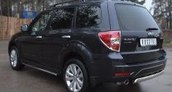 12 949 р. Защита заднего бампера (Ø75x42 мм, нержавейка) Russtal Subaru Forester SH (2008-2013)  с доставкой в г. Пермь. Увеличить фотографию 2