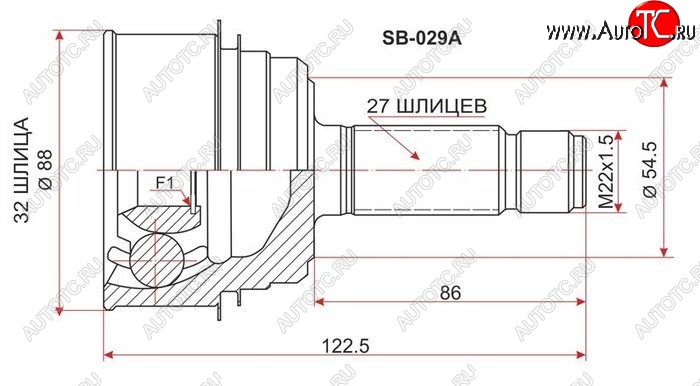 1 549 р. ШРУС SAT (наружный, GDB EJ20 6MT 4WD)  Subaru Impreza ( GD,  GG) (2000-2007) седан дорестайлинг, хэтчбэк дорестайлинг, седан 1-ый рестайлинг, хэтчбэк 1-ый рестайлинг, седан 2-ой рестайлинг, хэтчбэк 2-ой рестайлинг  с доставкой в г. Пермь