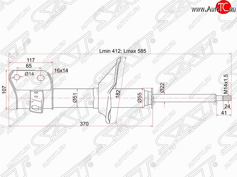 3 799 р. Правый амортизатор передний SAT Subaru Impreza GC седан (1992-2000)  с доставкой в г. Пермь