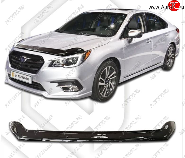 2 159 р. Дефлектор капота CA-Plastiс  Subaru Legacy  BN/B15 (2017-2025) рестайлинг седан (Classic черный, Без надписи)  с доставкой в г. Пермь