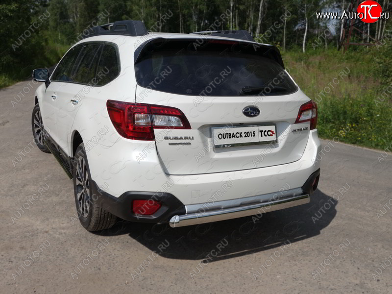 15 899 р. Защита заднего бампера (овальная) ТСС (нержавейка d 75х42 мм)  Subaru Outback  BS/B15 (2014-2021) дорестайлинг универсал, рестайлинг универсал  с доставкой в г. Пермь