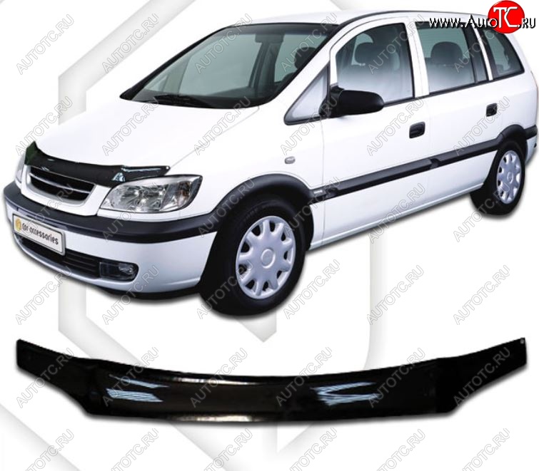 1 999 р. Дефлектор капота CA-Plastic Subaru Traviq (2001-2005) (Classic черный, Без надписи)  с доставкой в г. Пермь