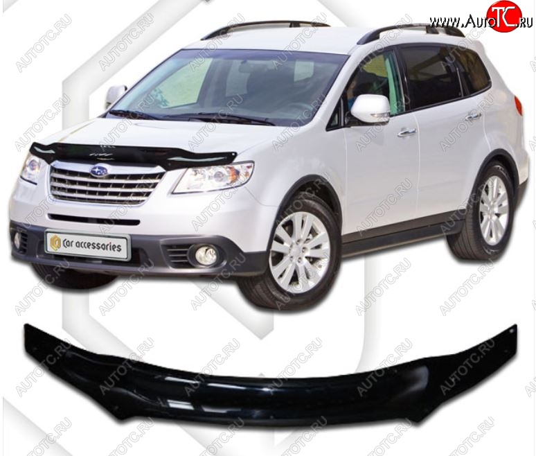 2 159 р. Дефлектор капота CA-Plastic Subaru Tribeca (2008-2014) (Classic черный, Без надписи)  с доставкой в г. Пермь