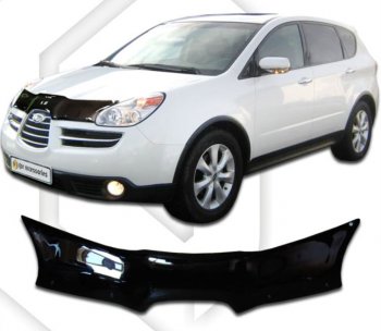 2 079 р. Дефлектор капота CA-Plastiс  Subaru Tribeca (2005-2007) (Classic прозрачный, Без надписи)  с доставкой в г. Пермь. Увеличить фотографию 2