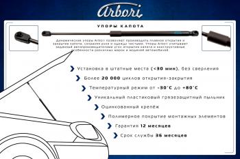 3 499 р. Упоры капота на Arbori Subaru XV GT/G24 дорестайлинг (2017-2021)  с доставкой в г. Пермь. Увеличить фотографию 2