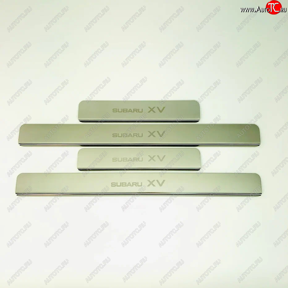 2 179 р. Накладки порожков салона INOX Subaru XV GP/G33 дорестайлинг (2012-2016) (Нержавеющая сталь)  с доставкой в г. Пермь