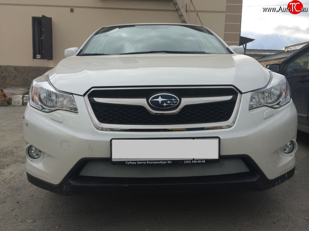 1 539 р. Сетка на бампер Russtal (хром) Subaru XV GP/G33 дорестайлинг (2012-2016)  с доставкой в г. Пермь