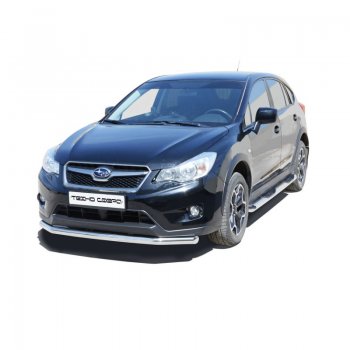 Защита переднего бампера ТехноСфера (Техно Сфера) (нержавейка, d63.5 mm) Subaru XV  GP/G33 (2012-2017) дорестайлинг, рестайлинг
