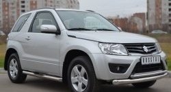 18 999 р. Защита переднего бампера (2 трубыØ76 и 42 мм, нержавейка) SLITKOFF Suzuki Grand Vitara JT 3 двери 2-ой рестайлинг (2012-2016)  с доставкой в г. Пермь. Увеличить фотографию 2