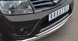 18 399 р. Защита переднего бампера (2 трубыØ76 и 42 мм, нержавейка) SLITKOFF Suzuki Grand Vitara JT 5 дверей 2-ой рестайлинг (2012-2016)  с доставкой в г. Пермь. Увеличить фотографию 2