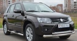 18 399 р. Защита переднего бампера (2 трубыØ76 и 42 мм, нержавейка) SLITKOFF Suzuki Grand Vitara JT 5 дверей 2-ой рестайлинг (2012-2016)  с доставкой в г. Пермь. Увеличить фотографию 4