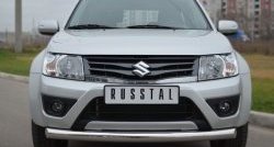 15 749 р. Одинарная защита переднего бампера диаметром 76 мм (3 дв.) SLITKOFF Suzuki Grand Vitara JT 3 двери 2-ой рестайлинг (2012-2016)  с доставкой в г. Пермь. Увеличить фотографию 2